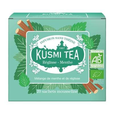 Kusmi Tea Infusion Réglisse Menthe Bio, 20 sachets