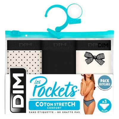 Dim Slip pocket coton 44/46, 3 slips