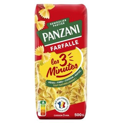 Panzani Pâtes Farfalle Cuisson Rapide, 500g