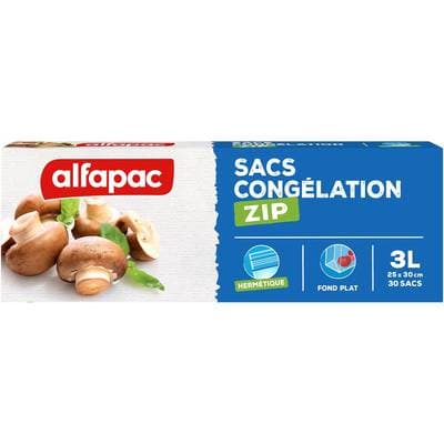 Alfapac Sacs congélation ZIP, 30 sacs réutilisables