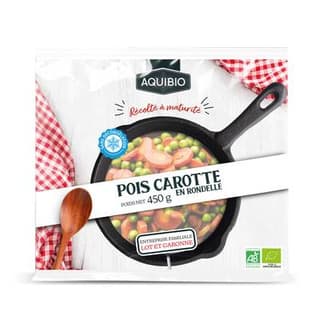 Aquibio Petits Pois Carottes Bio, 450g