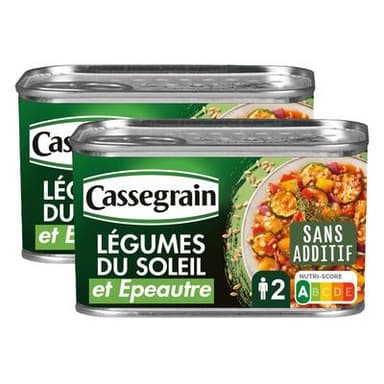 Cassegrain Légumes du soleil et épeautre, Lot de 2x375g