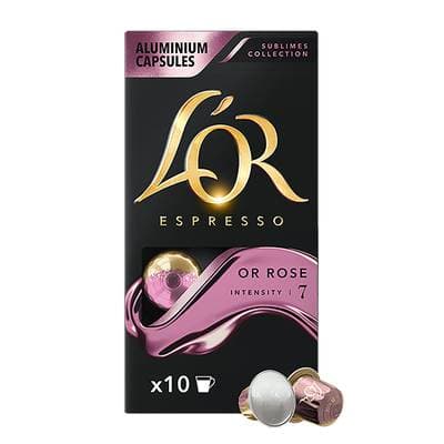 L'or Espresso Café capsule Nespresso Sublime Or Rose Intensité 7, 10 capsules