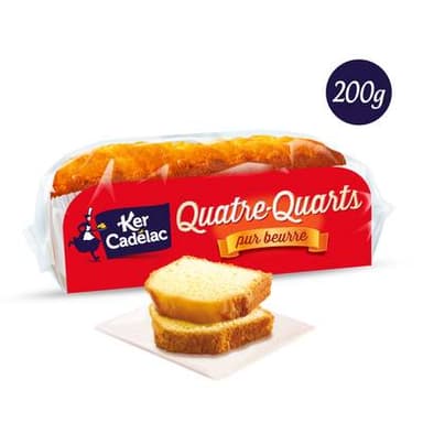 Ker Cadélac Gâteau Quatre-Quarts Pur Beurre, 200g