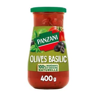Panzani Sauce olive et basilic aux tomates fraîches en bocal, 400g