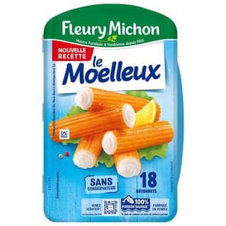 Fleury Michon Surimi Moelleux, 18 bâtonnets - 270g