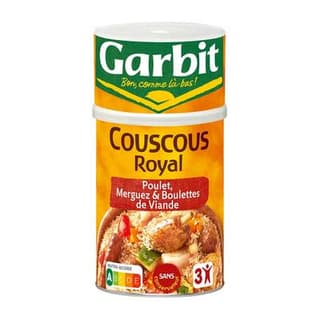 Garbit Couscous Royal Poulet Merguez et Boulettes de viande en conserve pour 3, 1250g