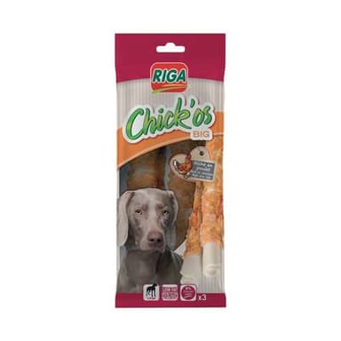 Riga Chick'Os Friandise au poulet Big - Friandise Récompense pour grand chien x3, 160g