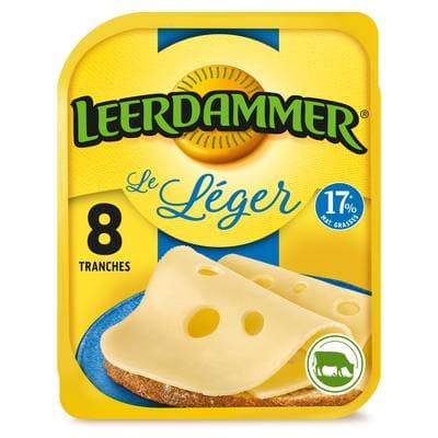 Leerdammer Fromage Léger 17 %mg, 200g, 8 tranches