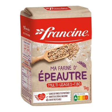 Francine Farine d'épeautre T80 multi-usages, 1kg