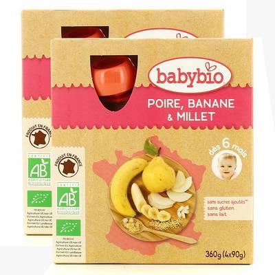 Babybio - Poire Banane Millet Bio Gourde Bébé Dès 6 mois