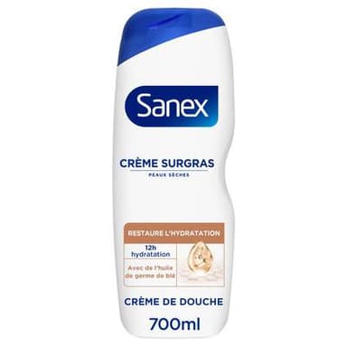 Sanex Crème de douche Peaux Sèches Hydratant Derma Care Surgras, 700ml