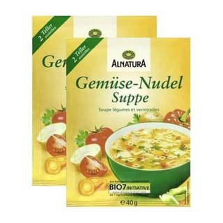 Alnatura Soupe légumes et pâtes déshydratés bio, Lot de 2x40g