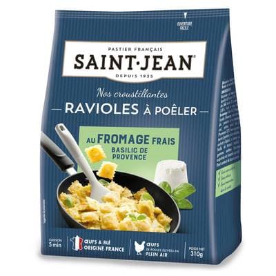 Saint Jean Ravioles à Poêler Fromage Frais, Basilic de Provence, 310g