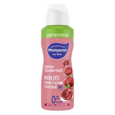 Monsavon Déodorant spray compressé Antibactérien Pierre d'alun, 100ml