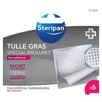 Steripan Tulle spécial brûlure - 5 x 5 cm, 6 pièces