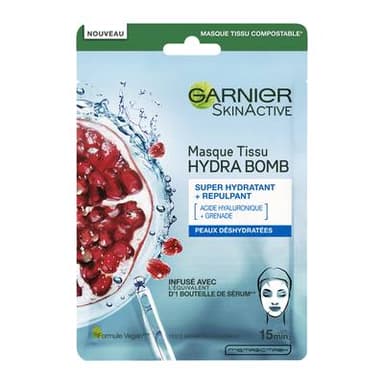 Garnier Masque tissu hydrabomb SkinActive hydratant et repulpant, 1  pièce