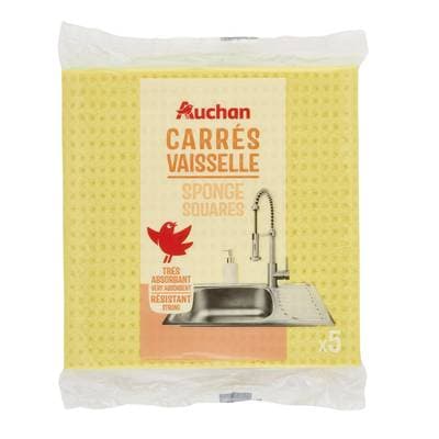 Auchan Eponges carrés, 5 éponges