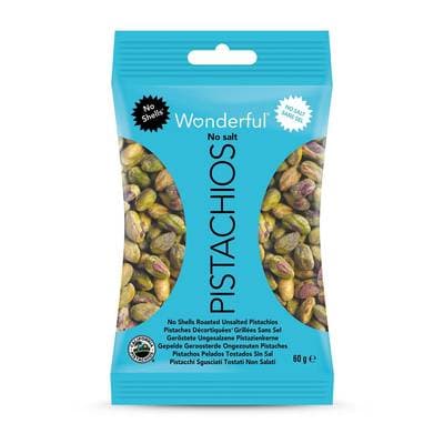 Wonderful Pistaches Décortiquées Sans Sel, 60g