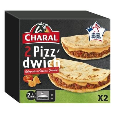 Charal Pizz'dwich bolognaise et sauce cheddar, 310g