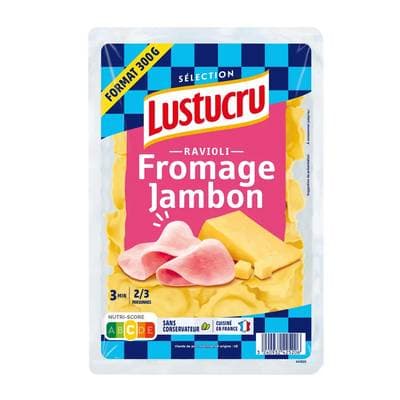 Lustucru Ravioli jambon fromage, 2/3 parts - 300g