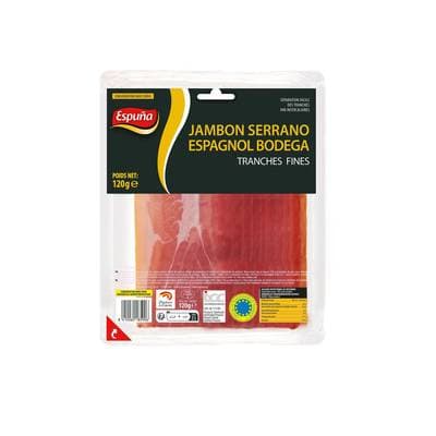Espuna Jambon Serrano Espagnol Bodega, 10 tranches - 120g