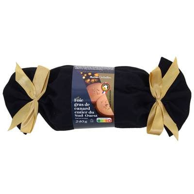 Auchan Collection Foie Gras Entier de Canard du Sud-Ouest Cuit au Torchon, 6 parts - 240g