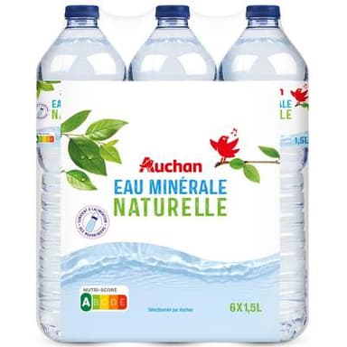 Auchan Eau minérale naturelle, 6x1,5L