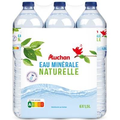 Auchan Eau minérale naturelle, 6x1,5L