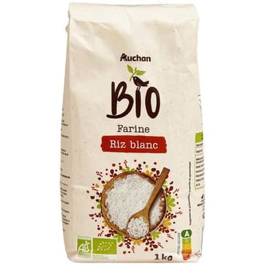 Auchan BIO Farine de riz blanc Bio, 1kg