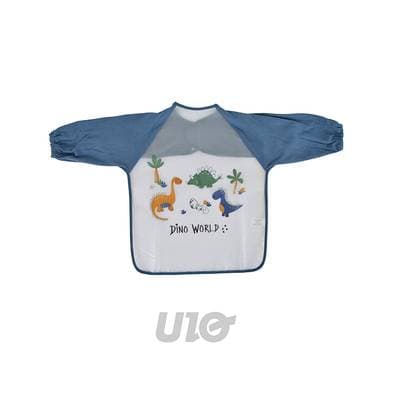 BEBE DOUCEUR Bavoir à Manches Longues 43cm Bleu Dino World, 1 bavoir