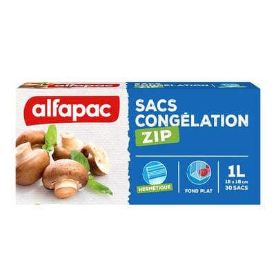 Alfapac Sacs congélation ZIP - petit modèle, 30 sacs