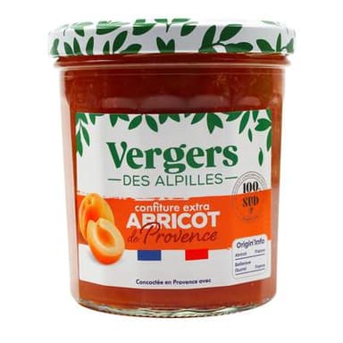 Vergers des Alpilles Confiture Extra Abricot de Provence, 370g