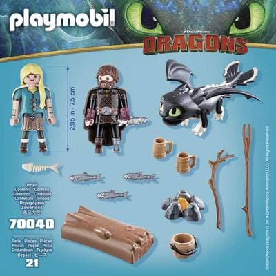4008789700407 - PLAYMOBIL® Dragons - Harold et Astrid avec bébé dragon