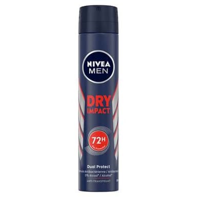 Nivea Men Déodorant spray homme Anti-transpirant 0% Alcool Dry Impact, 200ml