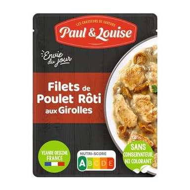 Paul & Louise - Envie du Jour Filets de Poulet rôti aux Girolles, 180g