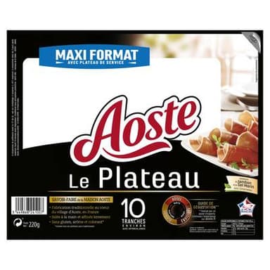 Aoste Jambon Sec Traditionnel, 10 tranches - 220g