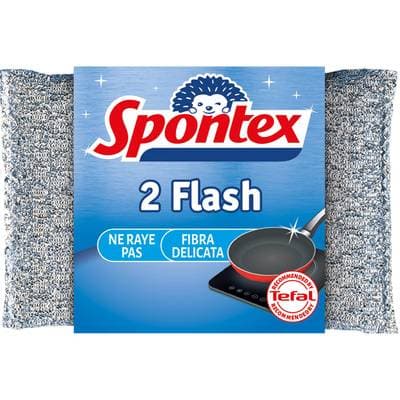 Spontex Éponges Tampons grattants flash, 2 pièces