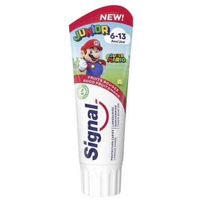 Signal Dentifrice Junior Super Mario aux Fruits Rouges 6 - 13 ans, 75ml
