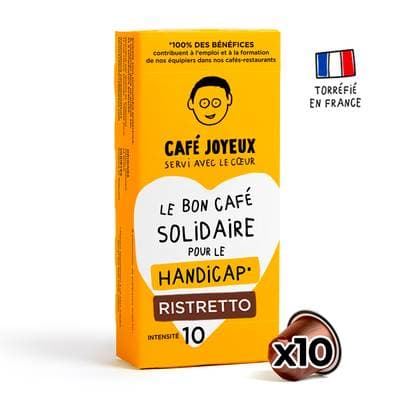 Café Joyeux Café Capsules Ristretto Intensité 10 Compatibles Nespresso, 10 capsules