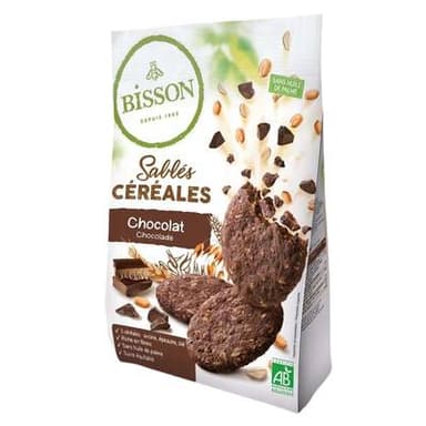 Bisson Biscuit sablés céréales choco bio, 200g