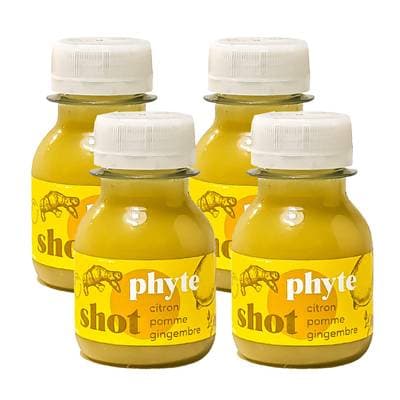 Phyte Hot Shot Citron Gingembre, Lot de 4x6cl