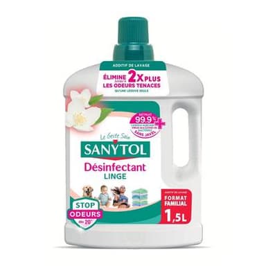 Sanytol Désinfectant Linge Anti-Odeurs Parfum Fleurs Blanches, 1,5L