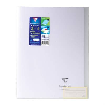 Clairefontaine Cahier Kover Book 24 x 32 cm grands carreaux translucide, 48  pages