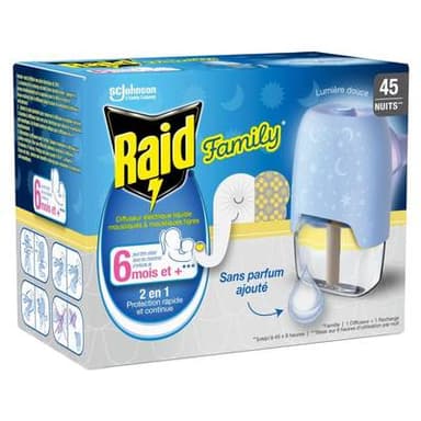 Raid Diffuseur électrique moustiques et moustiques tigres, 1 diffuseur