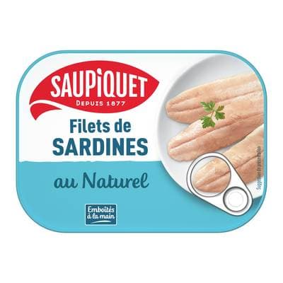 Saupiquet Filets de Sardines au Naturel en conserve, 100g