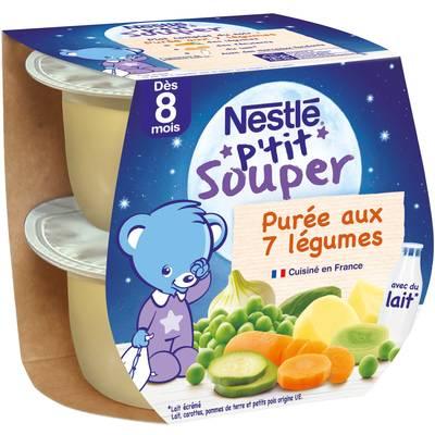 Nestlé - P'tit Souper - Purée aux 7 Légumes Bol Bébé Dès 8 mois