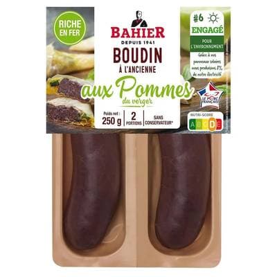 Bahier Boudins à l'Ancienne aux Pommes, 2x125g