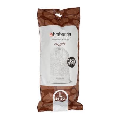 Brabantia Sacs poubelle PerfectFit Code L (45 litres), 20 sacs poubelles