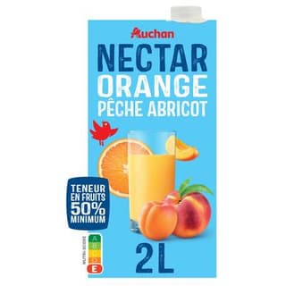 Auchan Nectar orange pêche abricot, 2L
